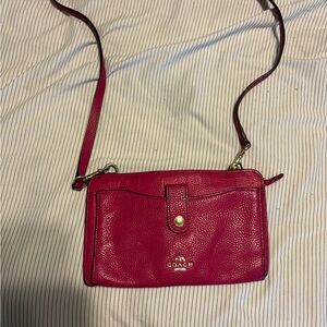 Coach Fuchsia Leather Crossbody Bag